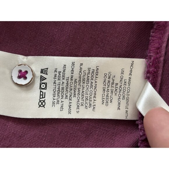 Anthropologie Pilcro Dress Sz S Plum Ruffle V-Neck Flounced Raspberry Tunic - Picture 13 of 14